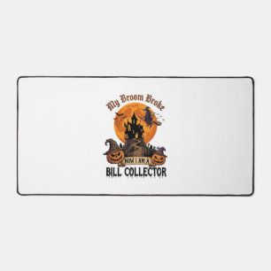 Broom Broke Bill Collector Halloween Haunted House Desk Mat