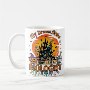 Broom Broke Biologist Halloween Haunted Castle Pum Coffee Mug