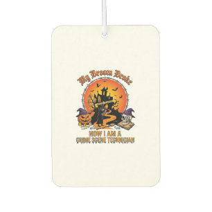 Broom Broke Crime Scene Technician Halloween Witch Air Freshener