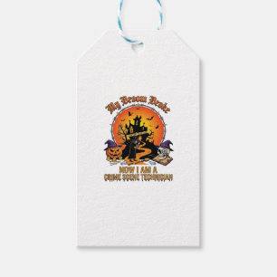 Broom Broke Crime Scene Technician Halloween Witch Gift Tags
