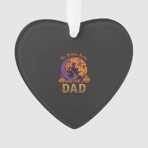 Broom Broke Dad Halloween Haunted House Moustache Ornament