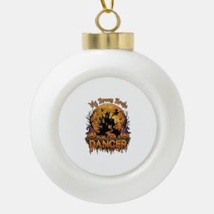 Broom Broke Dancer Halloween Haunted House Pumpkin Ceramic Ball Christmas Ornament