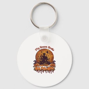 Broom Broke Farmer Halloween Witch Haunted House P Keychain