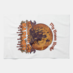 Broom Broke Farmer Halloween Witch Haunted House P Kitchen Towel