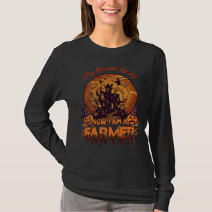 Broom Broke Farmer Halloween Witch Haunted House P T-Shirt