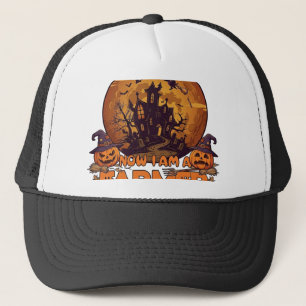 Broom Broke Farmer Halloween Witch Haunted House P Trucker Hat