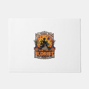 Broom Broke Florist Halloween Witch Pumpkin Haunte Doormat