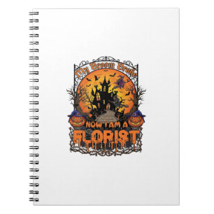 Broom Broke Florist Halloween Witch Pumpkin Haunte Notebook