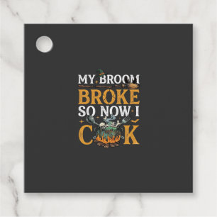 Broom Broke Halloween Cauldron Skulls Black Cat_1 Favour Tags