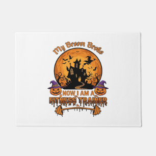 Broom Broke Halloween Fitness Trainer Witch Pumpki Doormat