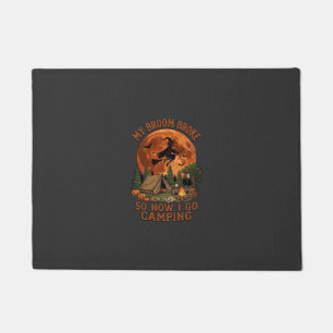 Broom Broke Halloween Witch Camping Tent Campfire  Doormat