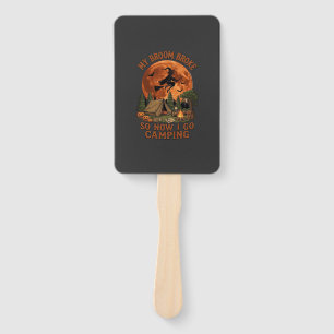 Broom Broke Halloween Witch Camping Tent Campfire  Hand Fan