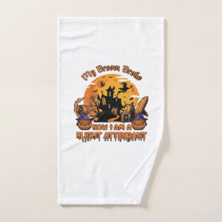 Broom Broke Now Am Flight Attendant Halloween_1 Hand Towel