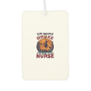 Broom Broke Nurse Halloween Witch Full Moon Bats_1 Air Freshener