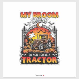 Broom Broke Tractor Halloween Witch Ghosts_1