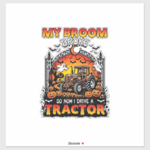 Broom Broke Tractor Halloween Witch Ghosts_1