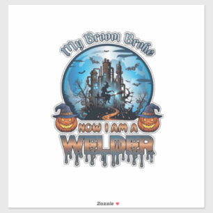 Broom Broke Welder Witch Factory Pumpkins Hallowee