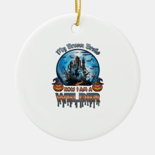 Broom Broke Welder Witch Factory Pumpkins Hallowee Ceramic Ornament