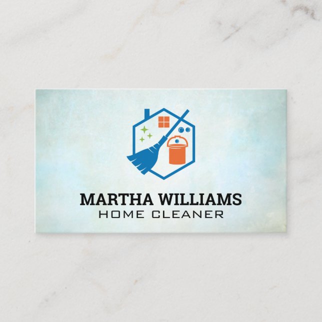 Broom Bucket | Cleaning Tools Business Card (Front)