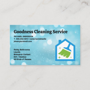 Broom House Logo Cleaning Services Business Card