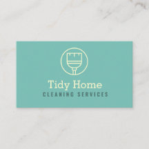 Broom Logo Modern Cleaning Service Business Card