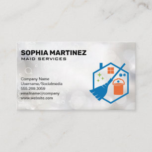 Broom Mop Bucked   Cleaning Services   Sparkle Business Card