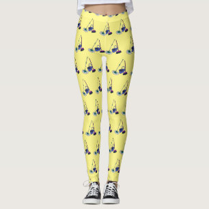 Broom & mop cartoon illustration leggings