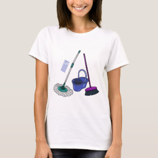 Broom & mop cartoon illustration T-Shirt