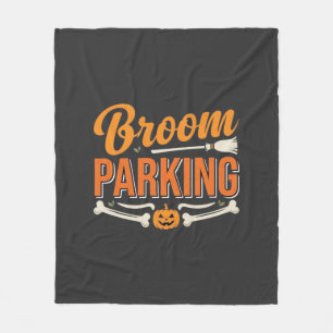 Broom Parking Halloween Vector Design_1 Fleece Blanket
