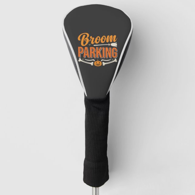Broom Parking Halloween Vector Design_1 Golf Head Cover (Front)