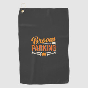 Broom Parking Halloween Vector Design_1 Golf Towel