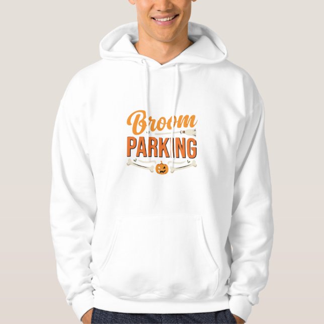 Broom Parking Halloween Vector Design_1 Hoodie (Front)