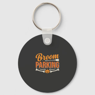 Broom Parking Halloween Vector Design_1 Keychain