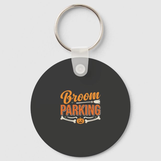 Broom Parking Halloween Vector Design_1 Keychain (Front)