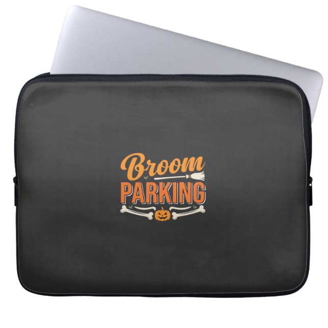 Broom Parking Halloween Vector Design_1 Laptop Sleeve (Front)