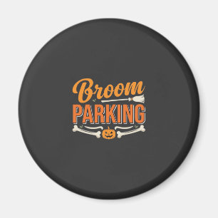 Broom Parking Halloween Vector Design_1 Magnet