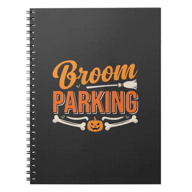 Broom Parking Halloween Vector Design_1 Notebook (Front)