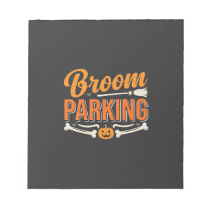 Broom Parking Halloween Vector Design_1 Notepad