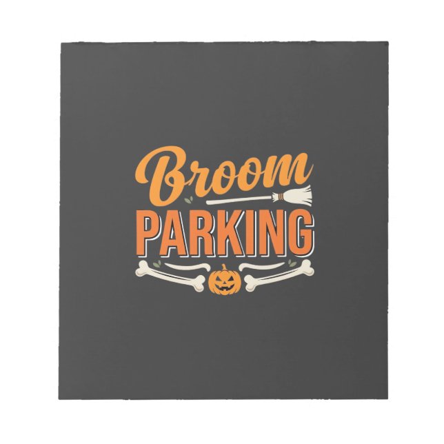 Broom Parking Halloween Vector Design_1 Notepad (Front)