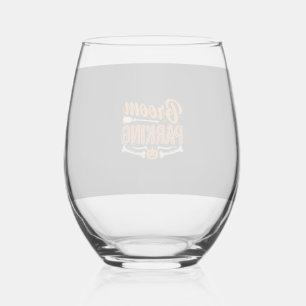 Broom Parking Halloween Vector Design_1 Stemless Wine Glass