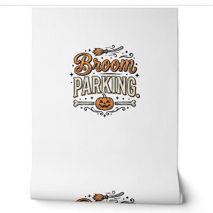 Broom Parking Halloween Vintage Witch Vector Desig Wallpaper