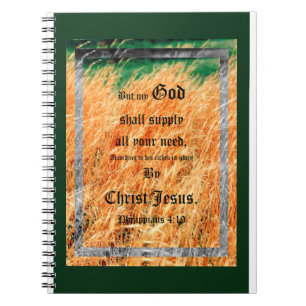 Broom Sage Abstract Philippians 4vs19 Notebook