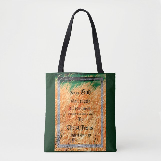 Broom Sage Abstract Philippians 4vs19 Tote Bag (Front)