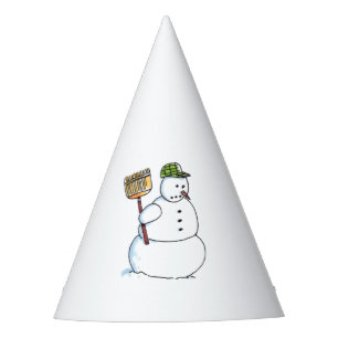 Broom Snowman party hats