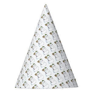 Broom Snowman party hats