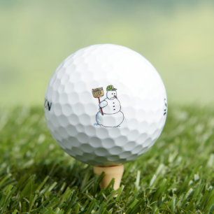Broom Snowman Srixon Soft Feel golf balls 12 pk