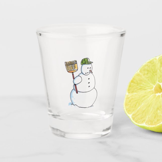 Broom Snowman verre transparent (Devant)