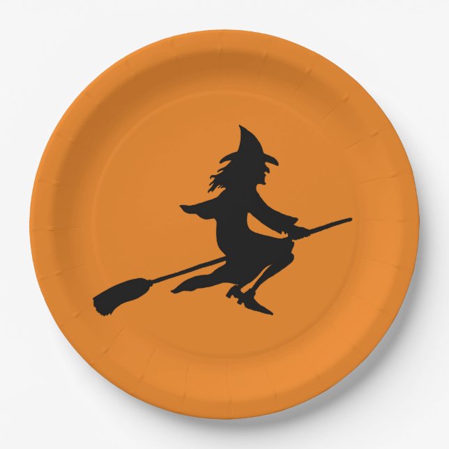 Broom Witch Paper Plate (Front)