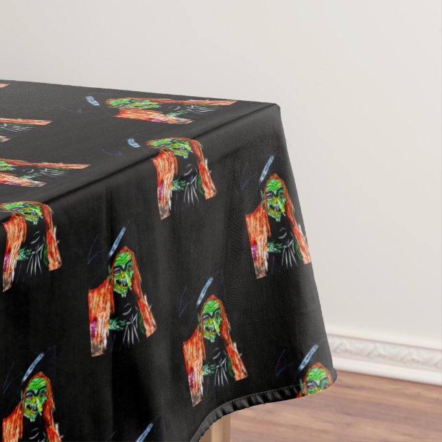 BROOMHILDA HALLOWEEN WITCH tablecloth (In Situ)