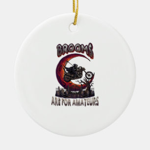 Brooms Amateurs Grim Reaper Motorcycle Halloween R Ceramic Ornament